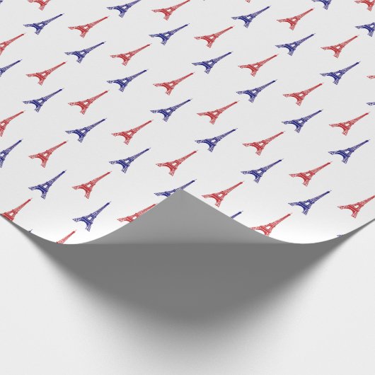 Rood Blauw Paris Gift Wrap papier Frankrijk (Hoek)