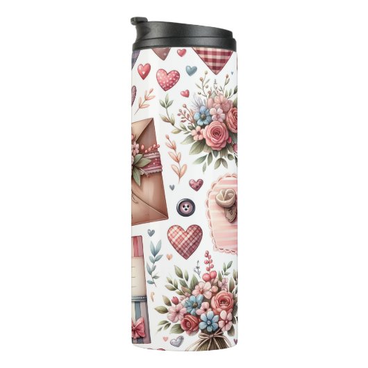 ROOD & BLAUW PATCHWORK VALENTIJN HARTEN & LIEFDE N THERMOSBEKER (Geroteerd rechts)