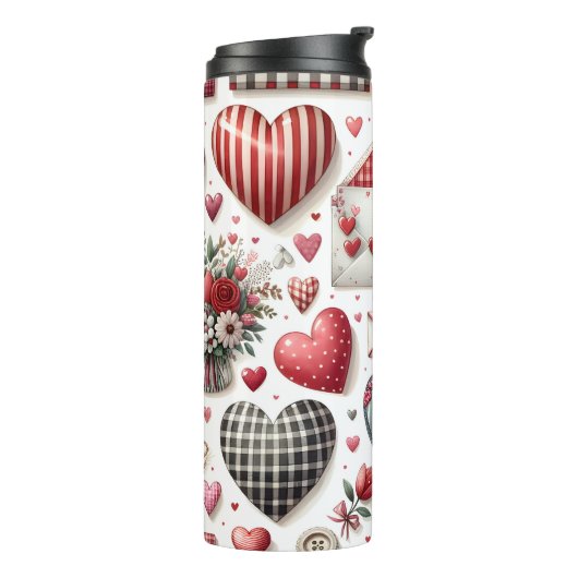 ROOD & BLAUW PATCHWORK VALENTIJN HARTEN & LIEFDE N THERMOSBEKER (Gedraaid links)