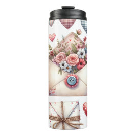 ROOD & BLAUW PATCHWORK VALENTIJN HARTEN & LIEFDE N THERMOSBEKER