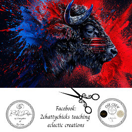 Rood Blauw Patriottische Buffel Decoupage Tissuepapier