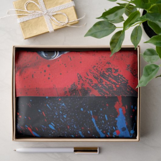 Rood Blauw Patriottische Buffel Decoupage Tissuepapier (Geschenk)