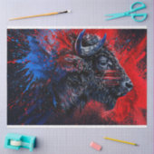 Rood Blauw Patriottische Buffel Decoupage Tissuepapier (Craft)