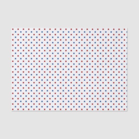 Rood & Blauw Patriottische Stars Tissue Papier (Voorkant)