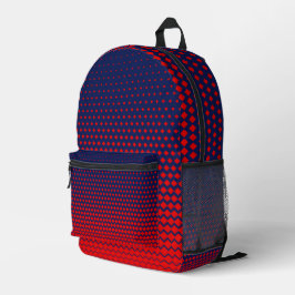Rood blauw patroon ontwerp bedrukte rugzak