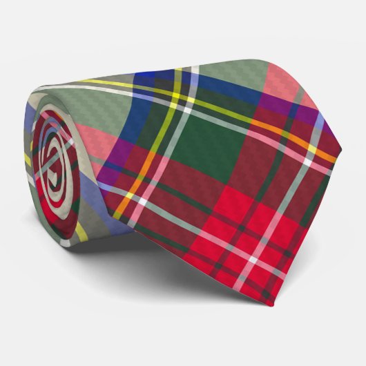 Rood Blauw Plaid Kerst stropdas (Opgerold)