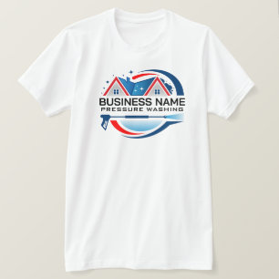 Rood Blauw Power Wash Huis Schoonmaak Diensten T-shirt