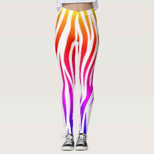 Rood Blauw Roze streep dierlijk ontwerp (bewerken) Leggings