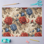 Rood & Blauw Rozen  Geïnspireerd Decoupage Tissuepapier (Craft)