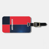 Rood Blauw Ruimte Thema Gepersonaliseerd Bagagelab Bagagelabel (Voorkant horizontaal)