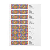 Rood Blauw Rustieke Kleurrijke Cirkel Egypte Art P Adreslabel Wikkel (Vel)