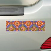 Rood Blauw Rustieke Kleurrijke Cirkel Egypte Art P Bumpersticker (Op auto)