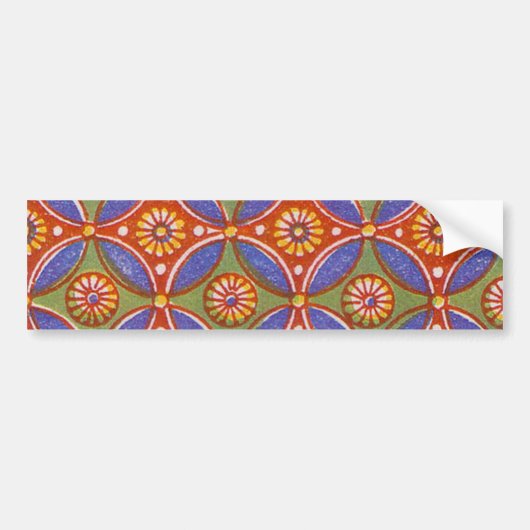 Rood Blauw Rustieke Kleurrijke Cirkel Egypte Art P Bumpersticker (Voorkant)