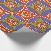 Rood Blauw Rustieke Kleurrijke Cirkel Egypte Art P Cadeaupapier (Hoek)