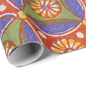 Rood Blauw Rustieke Kleurrijke Cirkel Egypte Art P Cadeaupapier (Rol Hoek)