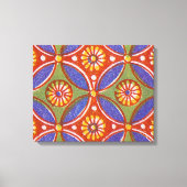 Rood Blauw Rustieke Kleurrijke Cirkel Egypte Art P Canvas Afdruk (Voorkant)