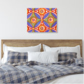 Rood Blauw Rustieke Kleurrijke Cirkel Egypte Art P Canvas Afdruk (Insitu (Slaapkamer))