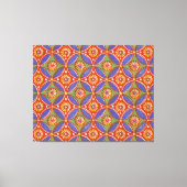 Rood Blauw Rustieke Kleurrijke Cirkel Egypte Art P Canvas Afdruk (Voorkant)