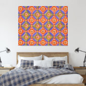 Rood Blauw Rustieke Kleurrijke Cirkel Egypte Art P Canvas Afdruk (Insitu (Slaapkamer))