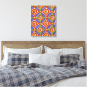 Rood Blauw Rustieke Kleurrijke Cirkel Egypte Art P Canvas Afdruk (Insitu (Slaapkamer))