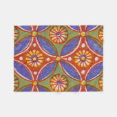 Rood Blauw Rustieke Kleurrijke Cirkel Egypte Art P Fleece Deken (Voorkant (Horizontaal))