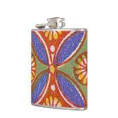 Rood Blauw Rustieke Kleurrijke Cirkel Egypte Art P Heupfles (Links)