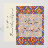 Rood Blauw Rustieke Kleurrijke Cirkel Egypte Art P Kaart (Voorkant / Achterkant)