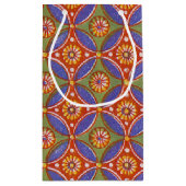 Rood Blauw Rustieke Kleurrijke Cirkel Egypte Art P Klein Cadeauzakje (Achterkant)