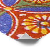 Rood Blauw Rustieke Kleurrijke Cirkel Egypte Art P Poster (Hoek)