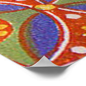 Rood Blauw Rustieke Kleurrijke Cirkel Egypte Art P Poster (Hoek)