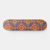 Rood Blauw Rustieke Kleurrijke Cirkel Egypte Art P Skateboard (Horizontaal)
