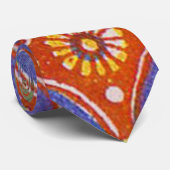 Rood Blauw Rustieke Kleurrijke Cirkel Egypte Art P Stropdas (Opgerold)