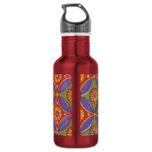 Rood Blauw Rustieke Kleurrijke Cirkel Egypte Art P Waterfles (Achterkant)