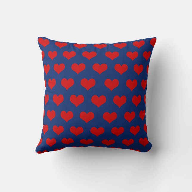 Rood Blauw Schattig Knus Modern Romantisch Chic Ha Kussen (Achterkant)