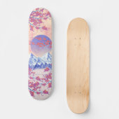 Rood Blauw & Sinaasappel Aziatische Cherry Blossom Persoonlijk Skateboard (Voorkant)