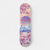 Rood Blauw & Sinaasappel Aziatische Cherry Blossom Persoonlijk Skateboard (Voorkant)