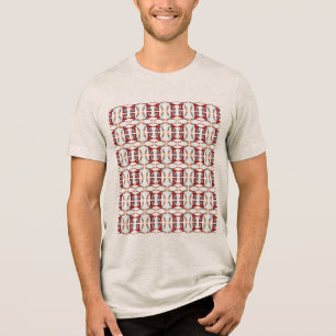 Rood Blauw Sinaasappel Mediterraan Zuidwesten Klei Tri-Blend Shirt