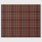 Rood Blauw Sinaasappel Zwart Tartan Plaid Cadeaupapier (Vlak)