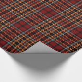 Rood Blauw Sinaasappel Zwart Tartan Plaid Cadeaupapier (Hoek)
