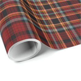Rood Blauw Sinaasappel Zwart Tartan Plaid Cadeaupapier