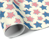 Rood Blauw Ster Geschenkverpakkings Papier (Rol Hoek)