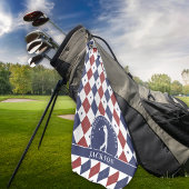 Rood Blauw Sterren Argyle Gepersonaliseerd Monogra Golfhanddoek