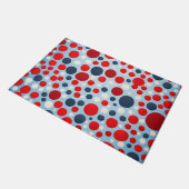 Rood Blauw Stippenpatroon Deurmat (Schuin)