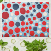 Rood Blauw Stippenpatroon Theedoek (Gevouwen)