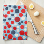Rood Blauw Stippenpatroon Theedoek (Quarter Fold)