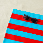 Rood Blauw Strepen Design Strandlaken (In situ)