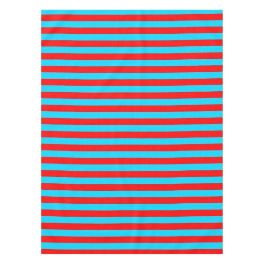Rood Blauw Strepen Design Tafelkleed (Voorkant)