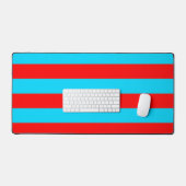 Rood Blauw Strepen Ontwerp Bureaumat (Keyboard & Muis)