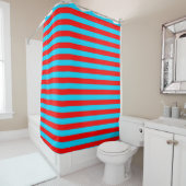Rood Blauw Strepen Ontwerp Douchegordijn (In situ)