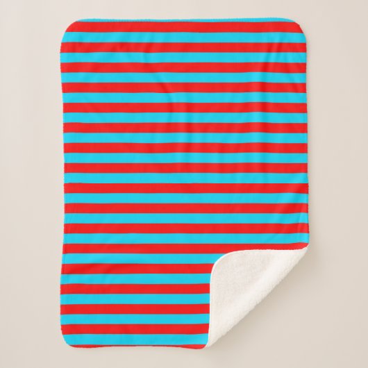 Rood Blauw Strepen Ontwerp Sherpa Deken (Voorkant)